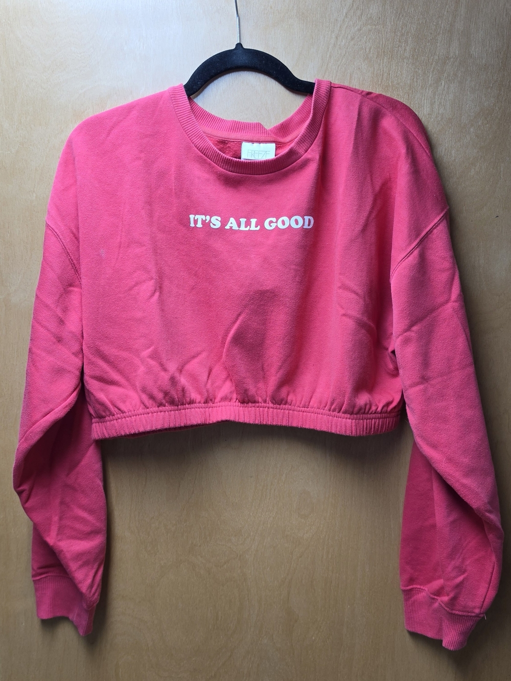 Red Cropped Sweatshirt - "It's All Good"